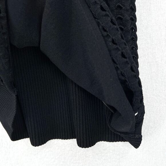 RAG AND BONE Ingrid Sleeveless Mock Neck Top Womens XS Black Open Knit Ribbed - Picture 9 of 14